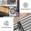 Black and White Striped Outdoor Rug 24'' x 51''Farmhouse Front Porch Rug Hand-Woven Machine Washable Layered Door Mats for Entryway/Bedroom/Patio/Porch Decor