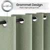 COSVIYA 100% Blackout Sage Green Linen Curtains & Drapes 84 Inch Length | Light Blocking Full Room Darkening Grommet Insulated Thermal Window Panels for Bedroom/Living Room,52x84 inches,2 Panels