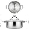 Chefbee 3.2QT Stainless Steel Steamer for Cooking with Food Steamer Basket | Healthy Steaming Pot, Multi-use Kitchen Cookware, For Vegetables Dumplings Soup and Food Preparation, Daily Kitchen Cooking