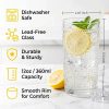 Bekith 6 Pack Romantic Drinking Glasses, 12 oz Highball Glasses, Thick Water Glasses, Tall Glass Cups for Beverages, Beer, Cocktail, Vintage Glassware Set for Dinner Parties, Bars, Restaurants