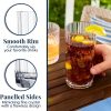 US Acrylic Faceted Clear Plastic Drinking Glasses Set of 8 | 14oz Rocks & 18oz Water Tumblers, BPA-Free, Made in USA, Top-Rack Dishwasher Safe, Reusable