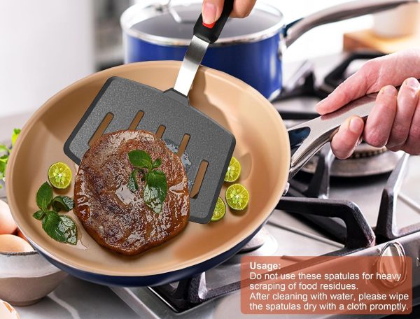 CTD-GR-916_3 Mixed 5 Piece Silicone Spatula Set, 600F Heat-Resistant No-Melt Rubber Spatula Handle and Blade - Kitchen Cooking Utensils for Nonstick Cookware, Spatula Turner for Egg,Pancake,Burger- Dishwasher Safe