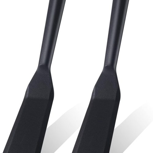 CTD-GR-978GK_1 2 Pack Silicone Thin Omelet Turner, Heat Resistant Crepe Spatula for Nonstick Cookware, Pancake Spatula for Egg Cake Pizza Steak Omelet Crepes (Black)