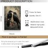 Eeuqiauot Crow Canvas Wall Art Dark Academia Poster Dark Academia Raven Print Gothic Bird Painting Black Crow Pictures Vintage Birds Poster Gothic Raven Wall Art for Room 16x24inch Unframed