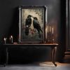 Eeuqiauot Crow Canvas Wall Art Dark Academia Poster Dark Academia Raven Print Gothic Bird Painting Black Crow Pictures Vintage Birds Poster Gothic Raven Wall Art for Room 16x24inch Unframed