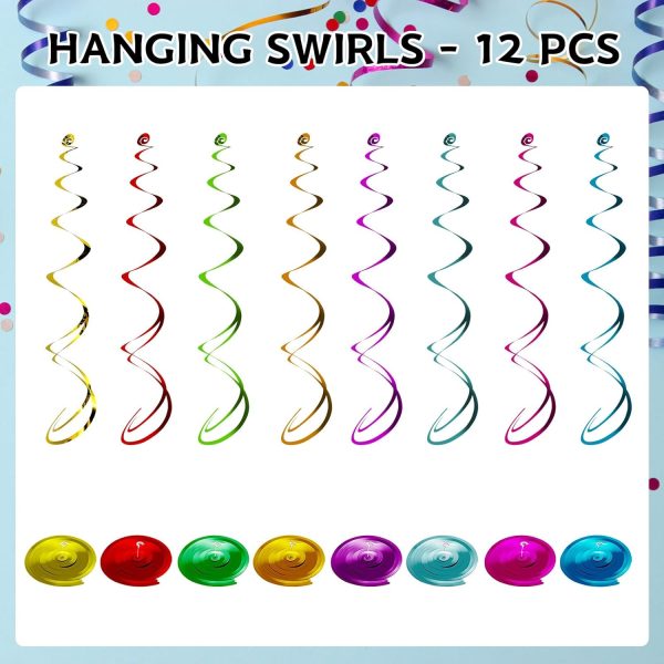 YQUQWN, 52 Pcs Back to School Crayon Hanging Swirls Decorations, No DIY, Back To School Swirls Crayon Classroom Decor, Welcome Back To School Decorations for Classroom Back to School Party Decorations