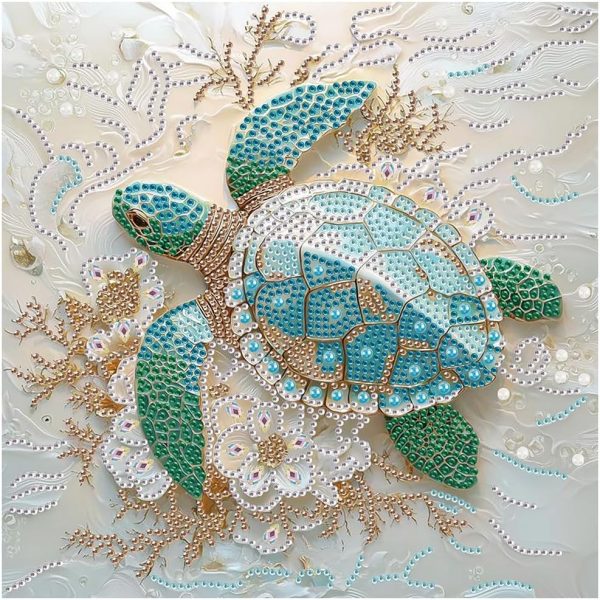 DIADAY Sea Turtle Special Shape Diamond Art Kits for Adults, 5D Turtle Diamond Painting Kits, DIY Crystal Rhinestones Diamond Art Crafts for Adult, Home Wall Decor Gift 12 X 12inch
