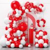 Red and White Balloons Garland Arch Kit, 129pcs Red White Balloons | 4 Different Size Red Balloons for Mother's Day, Valentine's Day, Birthday, Wedding, Christmas Party Decorations