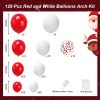 Red and White Balloons Garland Arch Kit, 129pcs Red White Balloons | 4 Different Size Red Balloons for Mother's Day, Valentine's Day, Birthday, Wedding, Christmas Party Decorations