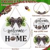 CTFB40CT_2 Moucuny Fall Football Wreaths Hello Football Sign for Front Door Wooden Hanging Decoration Welcome to Our Sign with Bow Farmhouse Wall Decoration for Home Game Front Porch Decor