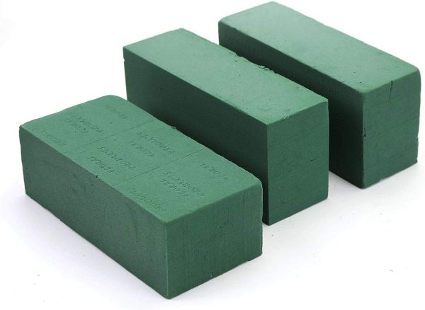 3PCS Floral Foam Bricks, Florist Flower Foam Green Blocks (9” Lx4” Wx3” H) Flower Arrangement Brick Supplies for Florist Craft