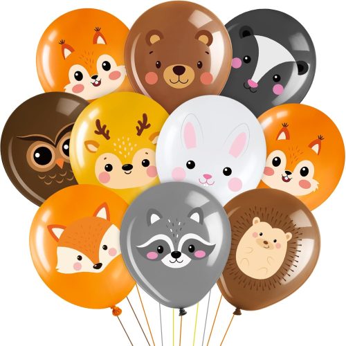 45 Pcs Woodland Animal Balloons 12 Inch Forest Animal Woodland Latex Balloons Theme Party Decor for Birthday Party Indoor Outdoor Decor