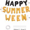 Summerween Balloons Banner Summer Halloween Party Decorations 16 Inch Mylar Foil Letters Sign Reusable Spooky Summer Beach Party Supplies