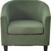 CTJ0439341S_1 CRFATOP 2 Piece Club Chair Slipcover Stretch Barrel Chair Covers Solid Tub Chair Slipcovers Soft Armchair Covers Removable Furniture Protector Arm Chair Cover for Living Room,Green