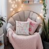 Coquette Room Decor,Pink Cute Bow Throw Pillow Covers 18x18 Set of 4,Gifts for Teen Girls Women,Pink Decorative Pillowcase for Sofa Couch Bedroom Chair Home