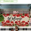 Baccessor Spring Summer Geranium Doormat Outdoor Red Flroal Flower Front Welcome Doormat Door Mat Non-Slip Rubber Backing Entrance Seasonal Outside Indoor Decoration Large 17x36 Inch