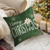 Merry Christmas Red Poinsettia Throw Pillow Covers Home Decor | Xmas Winter Snowflakes 18x18 Inch Pillow Cover, Holiday Pillowcase Set of 4, Pillows Decorative for Cushion Case Sofa Couch
