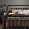 CTMCE00042CT_1 Allewie Queen Metal Bed Frame with Victorian Iron-Art Headboard, Black | Victorian Style Wrought Iron-Art Headboard/Footboard, Easy Assembly, Under Bed Storage, No Box Spring Required