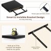 Fun Memories Floating Shelves for Wall - 7.5 Inch Square Shelves with Invisible Brackets, Black Small Wall Shelf for Living Room, Bathroom, Bedroom, and Kitchen Decor Black Set of 3