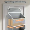 Yecaye Over The Door Organizer, Heavy Duty Hanging Organizers and Storage with 4 Large Capacity Pockets, Swing-Proof Behind The Door Storage for Bathroom Nursery Bedroom Dorm Closet, Grey,1Pc