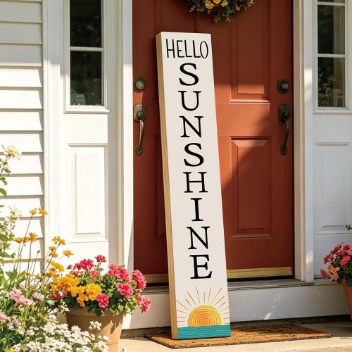 CTMCE00797CT_1 Summer Decor Summer Decorations for Home Porch Outdoor Wooden Porch Sign Door Decor Indoor Outside Welcome Sign for Front Door 46.8 Inch