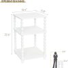 Fultyle End Table, Small Side Table with 3 Tier Open Shelf, Modern Night Stand Bedside Table for Living Room, Bedroom, Office and Small Spaces (White)