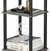 Furinno JUST Side Table, 3-Tier End Table, Open Shelves Night Stand, Bedside Table, Toolless Assembly, for Living Room, Bedroom, Bathroom, French Oak