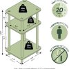 Furinno JUST Side Table, 3-Tier End Table, Open Shelves Night Stand, Bedside Table, Toolless Assembly, for Living Room, Bedroom, Bathroom, French Oak