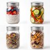 YINGERHUAN Glass Regular Mouth Mason Jars, 16 oz Clear Glass Jars with Silver Metal Lids for Sealing, Canning Jars for Food Storage, Overnight Oats, Dry Food, Snacks, Candies, DIY Projects (4PACK)