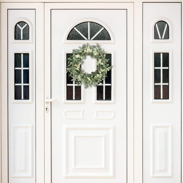 CTPAR-S-060_4 Pinkpum 20'' Eucalyptus Wreath for Front Door, Porch, Window - Green Decor for Home, Farmhouse - Spring, Summer, Fall, All Seasons | Front Door Porch Window Greenery Boho Farmhouse Rustic All Year Outside Welcome Home Decorations Gift for Housewarming