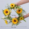 KHOYIME Sunflower Wreaths for Front Door, 13 Inch Artificial Daisy Wreath Outside All Season Decorative Yellow Floral Greenery Wreath Farmhouse Indoor Outdoor Home Porch Wall Window Hanging Decor