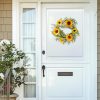 KHOYIME Sunflower Wreaths for Front Door, 13 Inch Artificial Daisy Wreath Outside All Season Decorative Yellow Floral Greenery Wreath Farmhouse Indoor Outdoor Home Porch Wall Window Hanging Decor