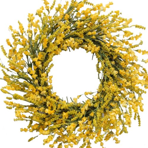 CTPAR-S-213_1 TEMPUS 20 Inch Yellow Flower String for Front Doors Wreath Spring and Summer Wreath for Indoor and Outdoor Decor Rustic and Farmhouse Style Home Decor(Yellow )