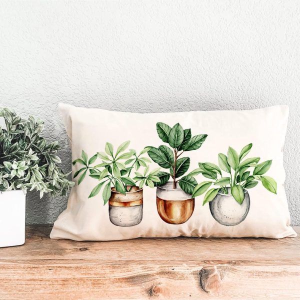 PANDICORN Botanical Boho Spring Throw Pillow Covers 12x20 Inch Green Plant Greenery Outdoor Spring Summer Decor Farmhouse Lumbar Decorative Throw Pillows Cases Decorations for Couch Sofa Porch