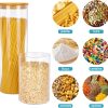 Vtopmart Glass Food Storage Jars, 7 Pack Kitchen Containers with Airtight Bamboo Wooden Lids for Pasta, Cookies, Nuts, Coffee Beans, Cereal, Canisters Set for Flour, Pantry Organization, BPA Free | 7-Pack Multi-Size Canisters Set for Pasta, Cookies, Nuts, Coffee Beans, Cereal, Flour, Pantry Organization, BPA Free