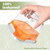 Borosilicate Glass Soup Containers with Lids, 4 Cup/32 oz, 4 Pack | Microwave Dishwasher Oven Freezer Safe | Airtight Leak Proof | Food Grade | Square Soup Meal Prep | Lunch | Food Storage Set
