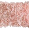 MIULEE Decorative Rose Flower Pillow Cover Pack of 1 Peach Pink 12x20 Inch | Cute Romantic Stereo Chiffon Throw Pillow Cover Aesthetic Solid Pillowcase for Girl Coquette Room Decor Coach Bedroom