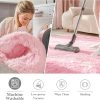OLANLY Pink Round Rugs for Bedroom - Machine Washable, 4 ft Circle Area Rugs for Living Room, Soft and Fluffy Shaggy Carpet for Teen Girls and Boys, Nursery Rooms, Dorms, Home Decor Aesthetic