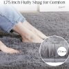 Puremy Fluffy Shag Area Rug, 4x6 Grey Rugs for Bedroom, Soft Plush Area Rugs for Living Room, Non-Slip Indoor Carpet for Nursery, Study Room, Dressing Room, Home Decor