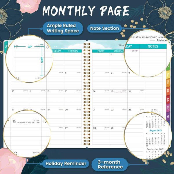 Teacher Planner 2026-2027 - Teacher Lesson Planner, JULY 2026 - JUNE 2027, 8.5" x 11", Weekly & Monthly calendar 2026-2027 Academic Year, Colorful Tabs, Pocket, Quotes, Holidays
