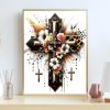 Diamond Art Kits for Adults Cross Diamond Painting Kit 12x16inch | 5D Religion Cross Diamond Art Kit for Adult, DIY Full Drill Gem Art Diamond Dots Crafts Kits for Home Wall Decor Gifts