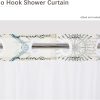 CTS103704JK_4 No Hook Shower Curtain,Nautical Double-Layered Shower Curtain with Snap-in Liner and Weights,Vintage Ocean Sea Coastal Theme Fabric Bath Curtain with See Through Mesh, 71x74in