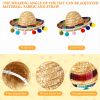 Janinka 18 Pcs Fiesta Mexican Sombrero Hats colorful Headbands Paper Mexican Eyeglasses Cinco De Mayo for Celebrations