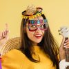 Janinka 18 Pcs Fiesta Mexican Sombrero Hats colorful Headbands Paper Mexican Eyeglasses Cinco De Mayo for Celebrations