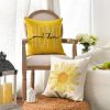 CTSEV-AP-009_3 AVOIN colorlife Home Sweet Home Spring Summer Flowers Yellow Throw Pillow Covers, 20 x 20 Inch Cushion Case for Sofa Couch Set of 4