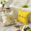 CTSEV-AP-009_4 AVOIN colorlife Home Sweet Home Spring Summer Flowers Yellow Throw Pillow Covers, 20 x 20 Inch Cushion Case for Sofa Couch Set of 4