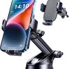 GUWEZ Phone Holders for Your Car [Military Grade Suction Ultra Strong Base] Cell Phone Car Holder 3 in 1 Dashboard/Windshield/Air Vent Hands-Free for Video Installation Kit iPhone Android