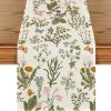 Artoid Mode Wildflowers Floral Spring Table Runner, Seasonal Summer Butterfly Kitchen Dining Table Decoration for Home Party 13x72 Inch
