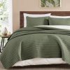 Queen Quilt-Lightweight Bedspreads Olive Green Queen Size Quilt Bedding Set | Soft Coverlet with 2 Pillow Shams for All Seasons, Suitable for Bed, Couch, 3 Pieces, 90"x94"