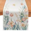 CTSEV-AP-1392_1 Spring Table Runner,Wildflowers Table Cloth Floral Butterfly Table Decoration Seasonal Summer Decorations for Home Kitchen Dining Indoor Farmhouse Decor 13x72 Inch (13x72 Inch, Floral-01)